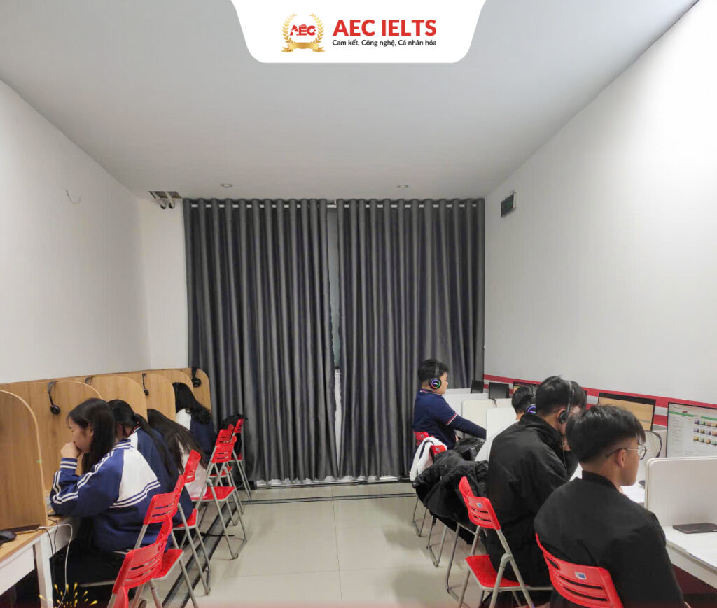 Phòng thi IELTS mô phỏng tại trung tâm AEC English