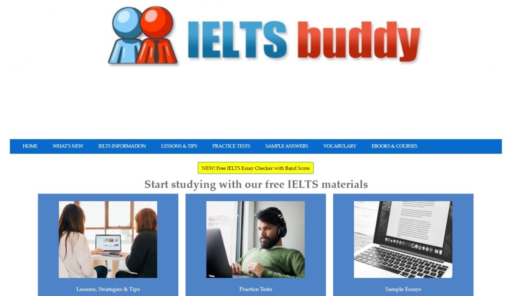 Thi thử ielts online: Giao diện website IELTS Buddy